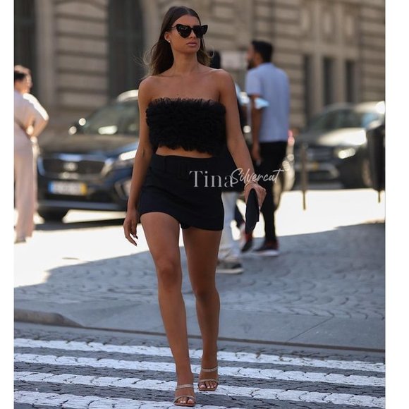 BLOGGER'S FAVE! Zara Tulle Top Black NWT - Picture 11 of 15